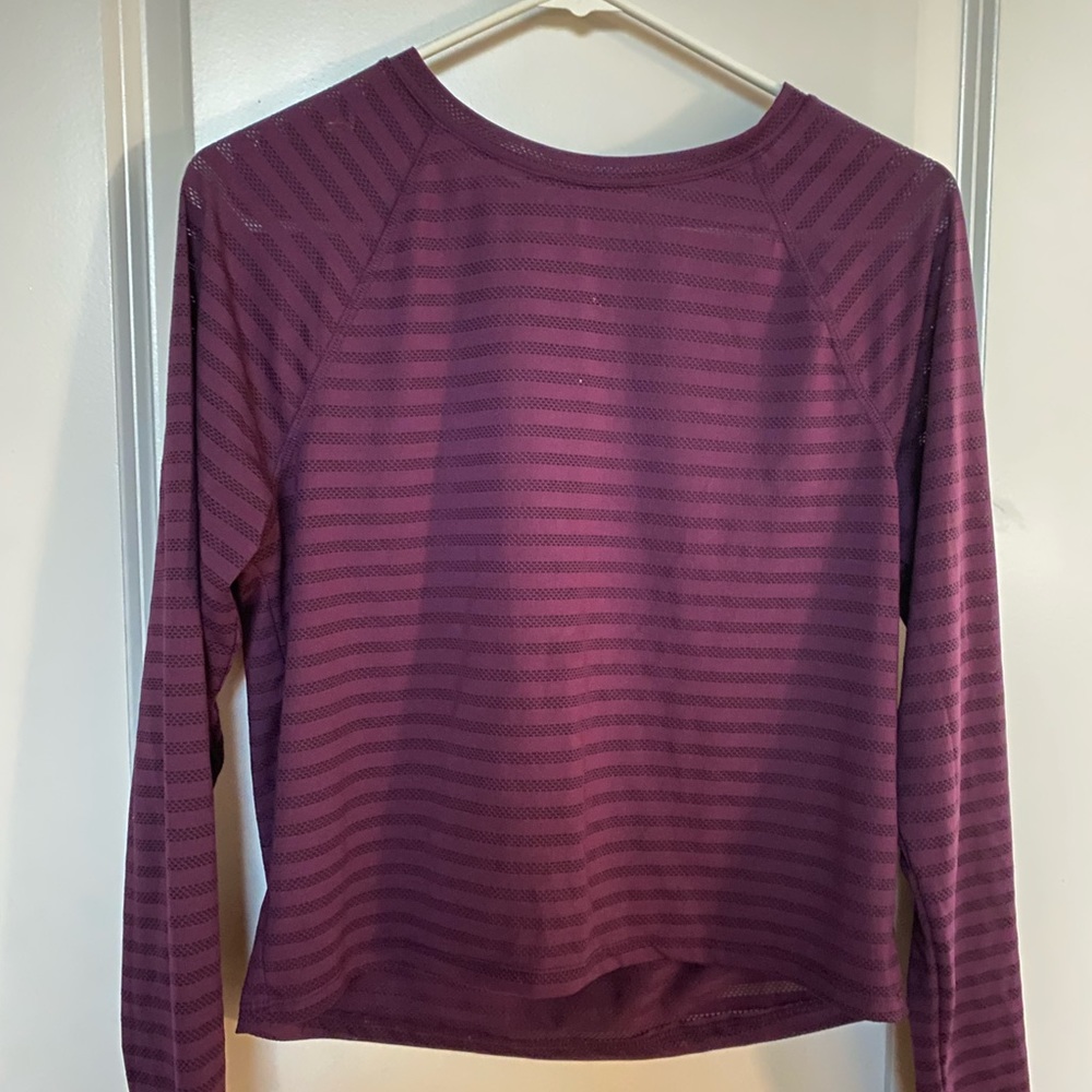 purple long sleeve workout top